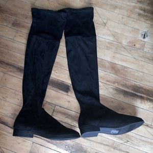 Express Over the knee black faux suede boots Size 8
